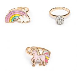 ENSEMBLE DE 3 BAGUES - LICORNE ET ARC-EN-CIEL